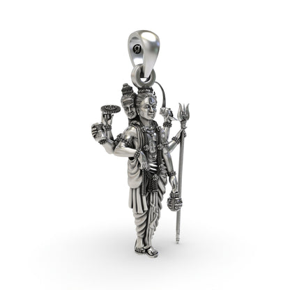 925 Silver Guru Dattatreya Pendant | Tridev Spiritual Jewelry