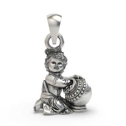 925 Silver Baal Krishna Pendant | Laddu Gopal Devotional Jewelry