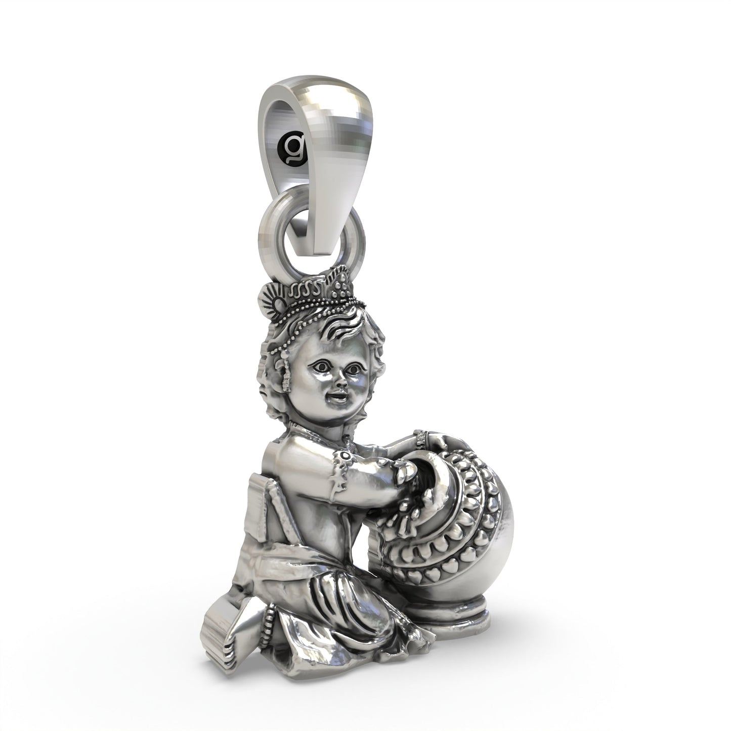 925 Silver Baal Krishna Pendant | Laddu Gopal Devotional Jewelry