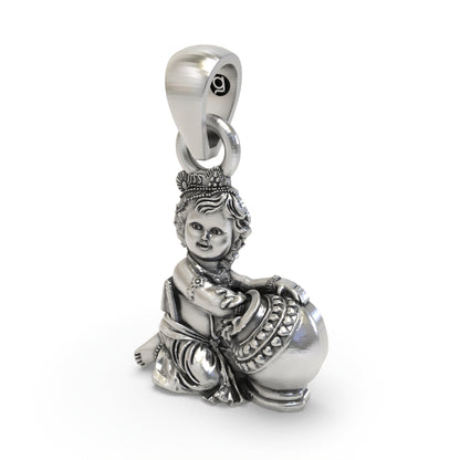 925 Silver Baal Krishna Pendant | Laddu Gopal Devotional Jewelry