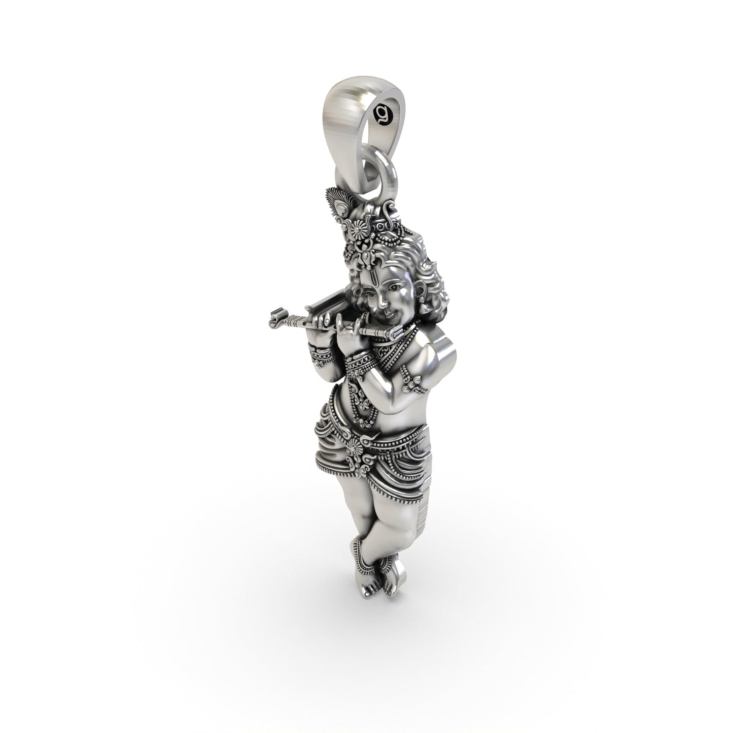 925 Silver Krishna Pendant | Lord Krishna Flute Devotional Jewelry