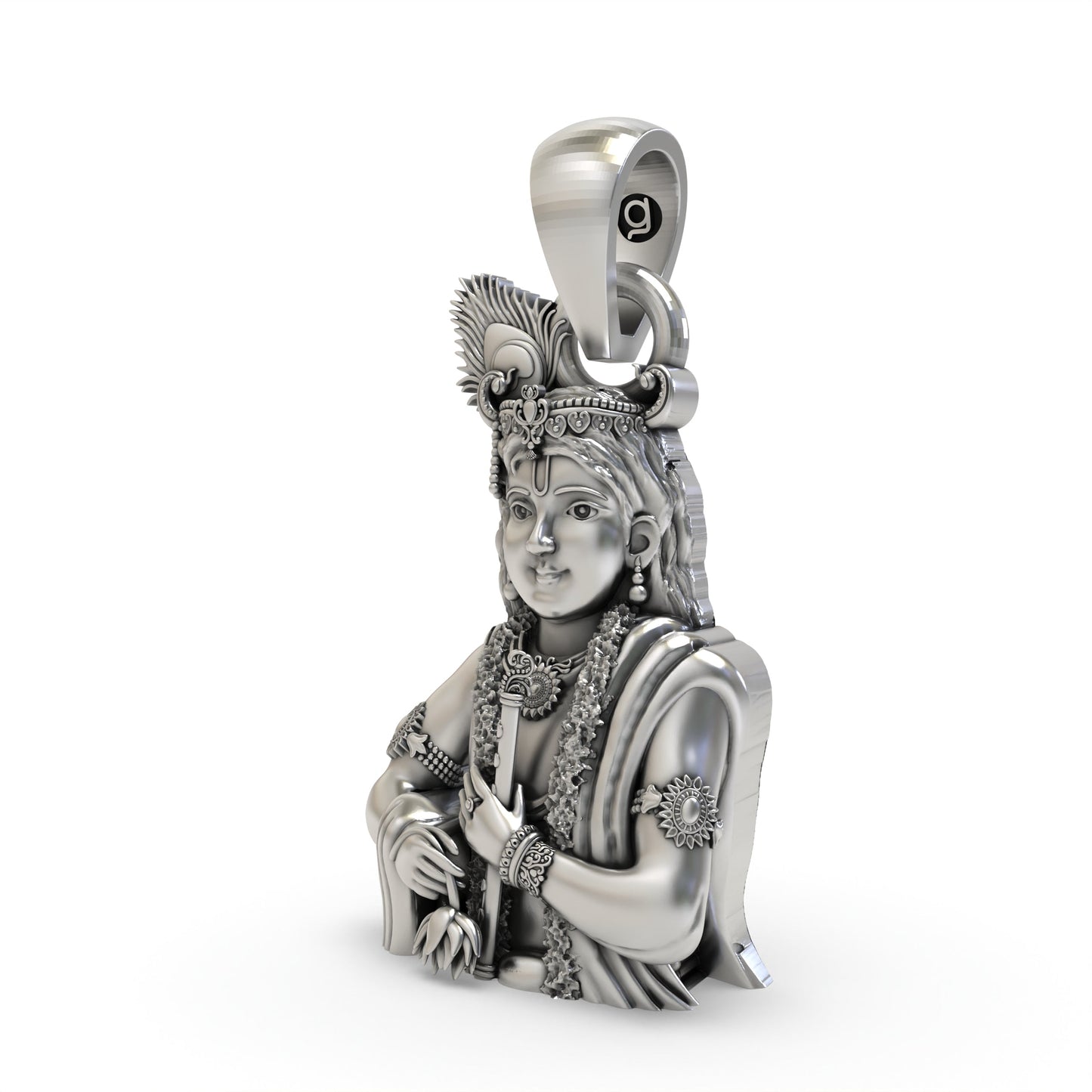 925 Silver Krishna Pendant – Lord Krishna Flute Necklace | Handmade Spiritual Jewelry for Men & Women