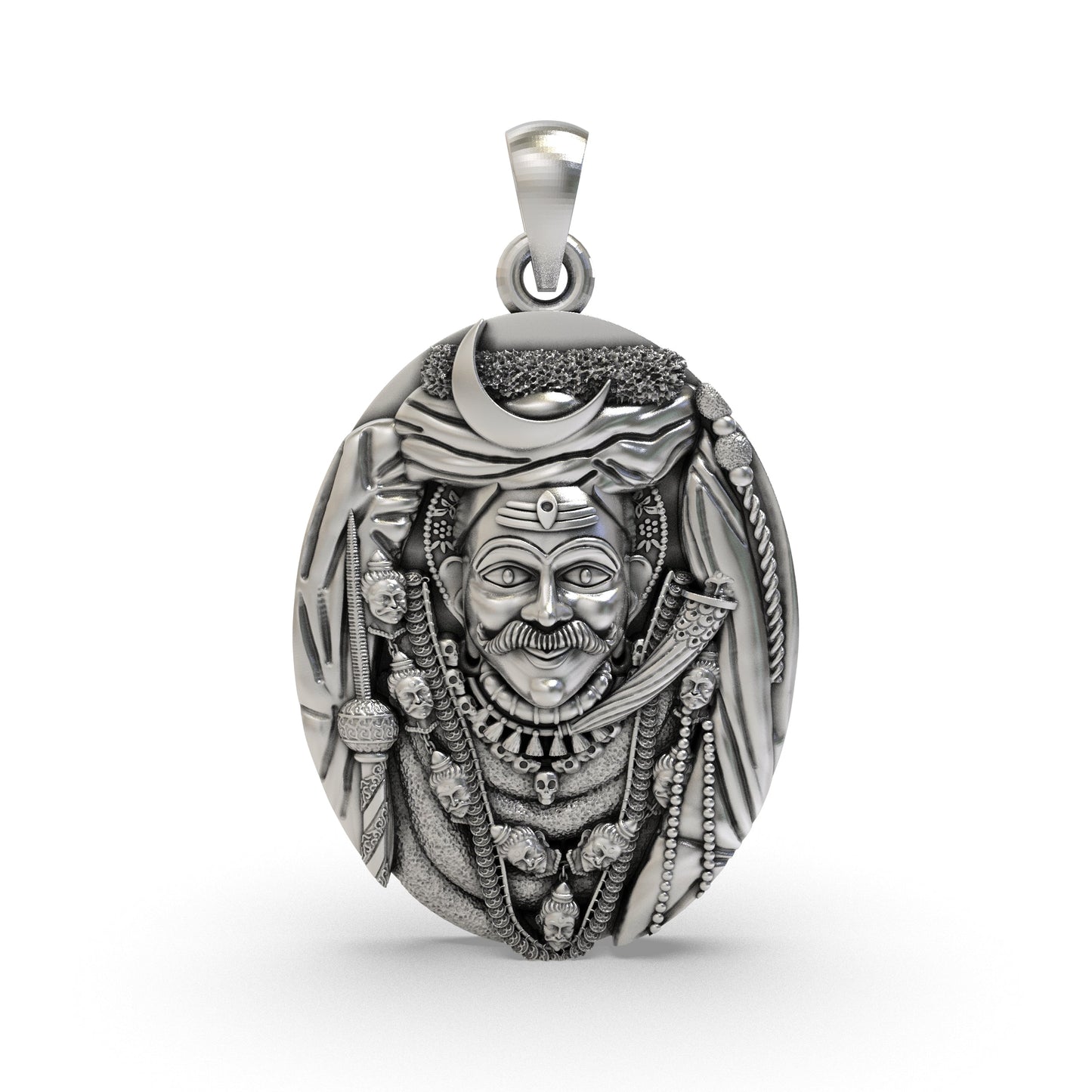 925 Silver Kaal Bhairav Pendant – Sacred Shiva Protection Locket