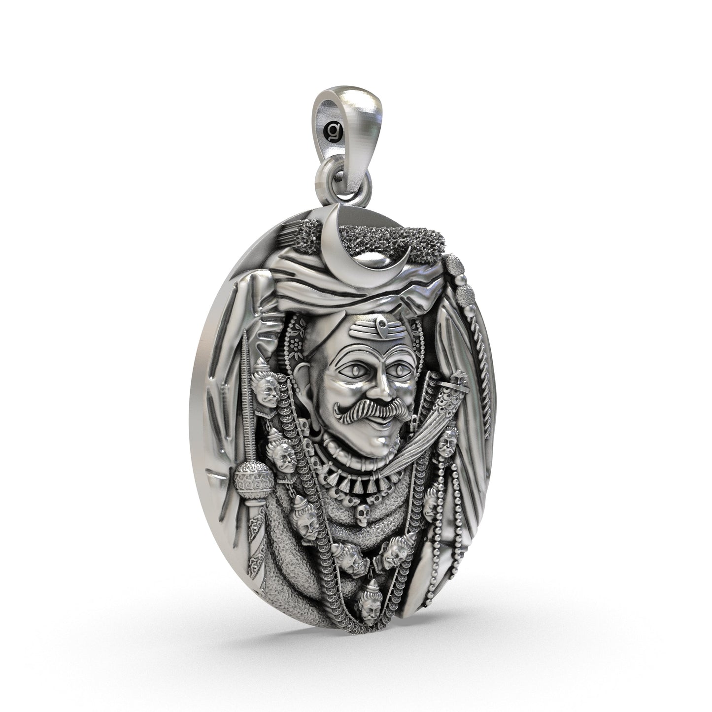 925 Silver Kaal Bhairav Pendant – Sacred Shiva Protection Locket