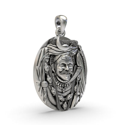 925 Silver Kaal Bhairav Pendant – Sacred Shiva Protection Locket