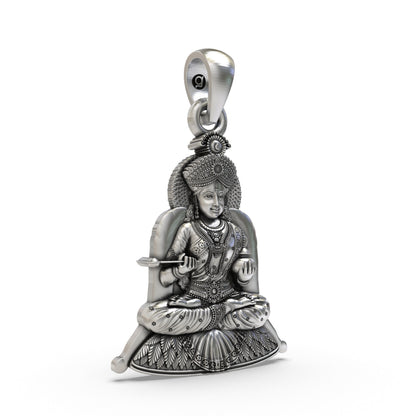 925 Silver Maa Annapurna Devi Pendant – Sacred Nourishment Locket
