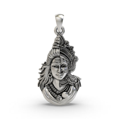 925 Silver Ardhanarishvara Pendant – Sacred Shiva Shakti Locket