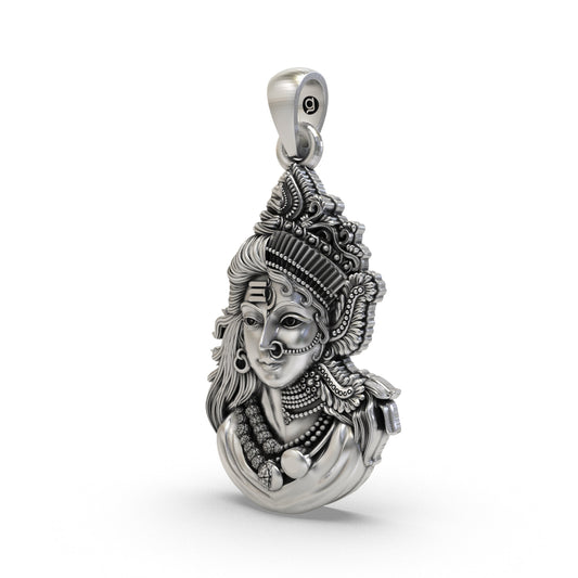 925 Silver Ardhanarishvara Pendant – Sacred Shiva Shakti Locket