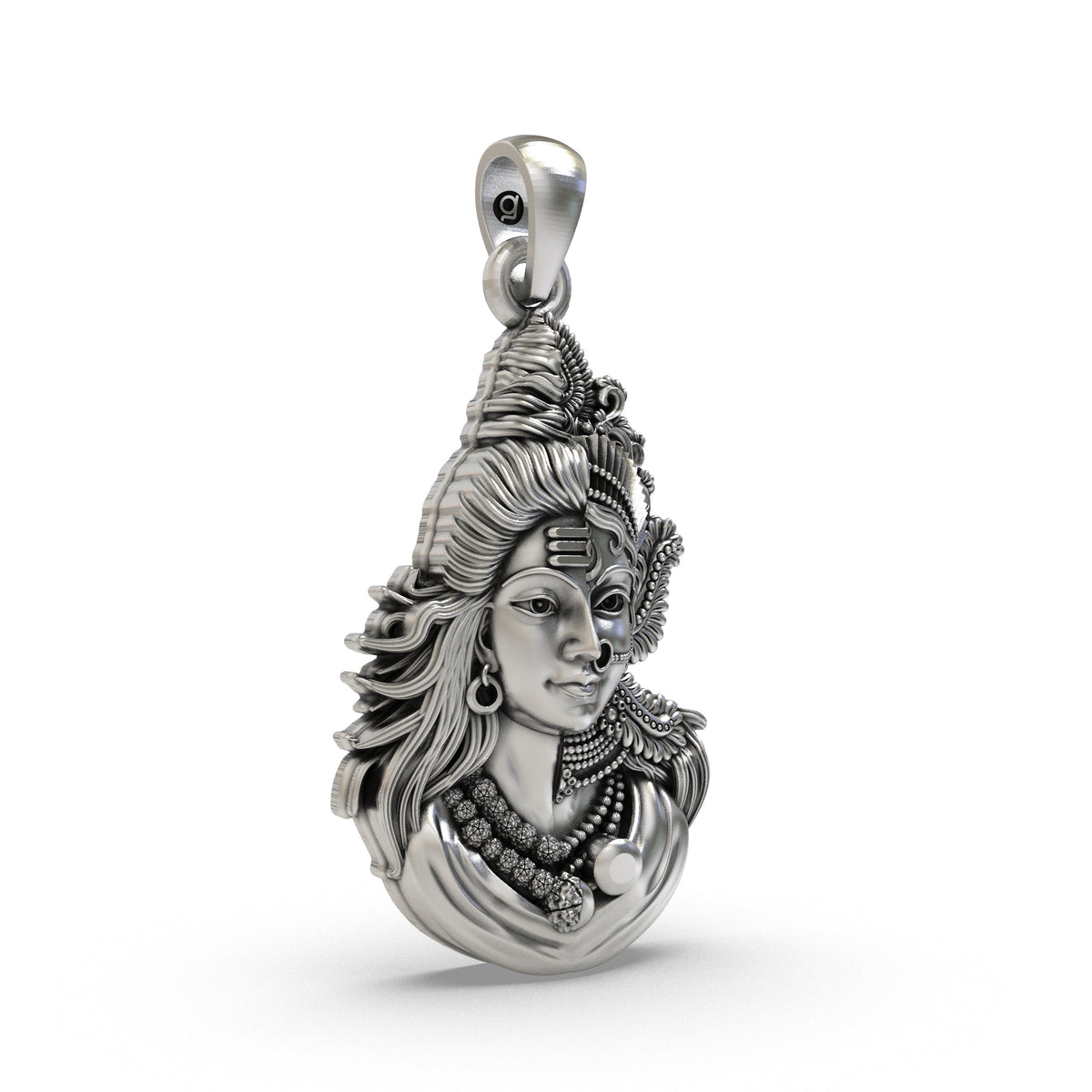 925 Silver Ardhanarishvara Pendant – Sacred Shiva Shakti Locket