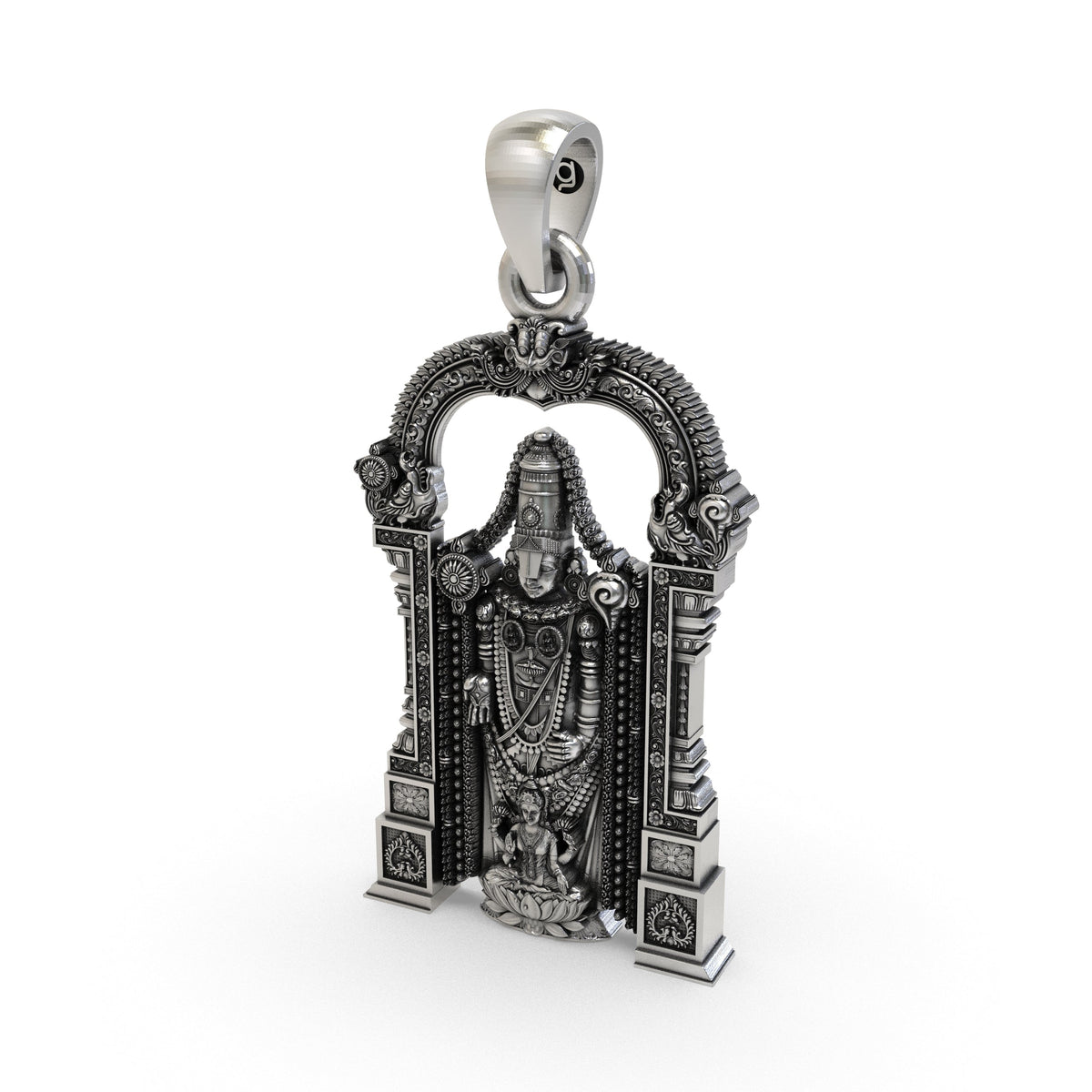 925 Silver Tirupati Balaji & Goddess Lakshmi Devotional Pendant