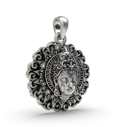 925 Silver Buddha Face Pendant – Peaceful Meditation Spiritual Locket