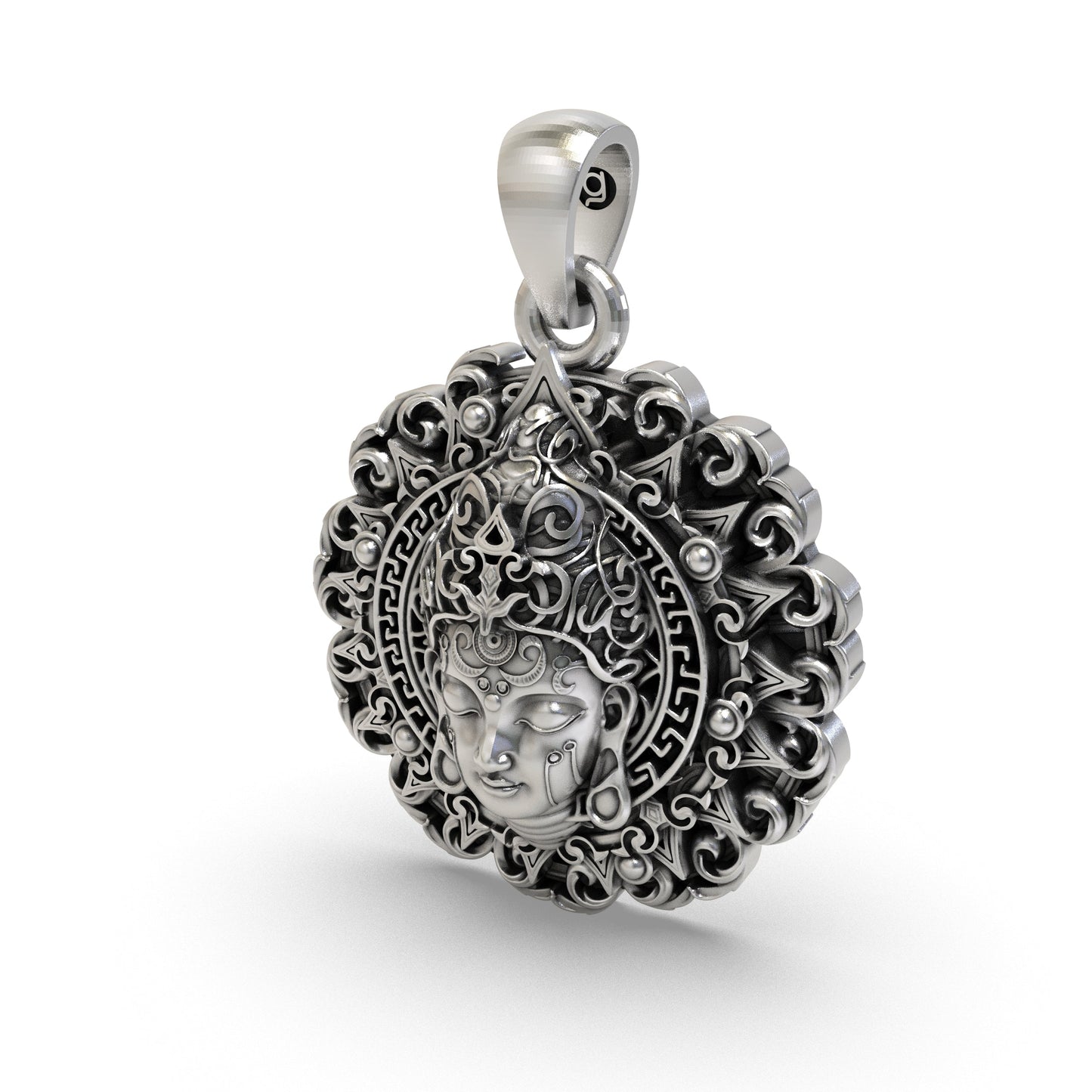 925 Silver Buddha Face Pendant – Peaceful Meditation Spiritual Locket