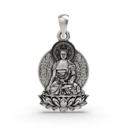 925 Silver Buddha Lotus Pendant | Spiritual Buddhist Jewelry for Men & Women