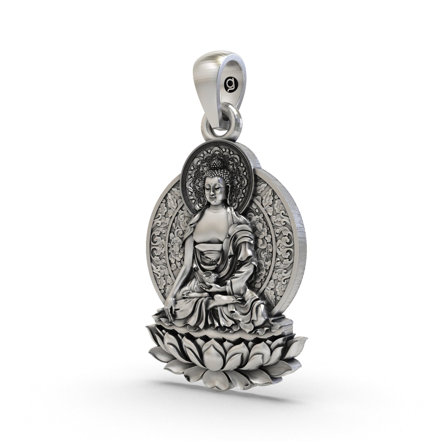 925 Silver Buddha Lotus Pendant | Spiritual Buddhist Jewelry for Men & Women