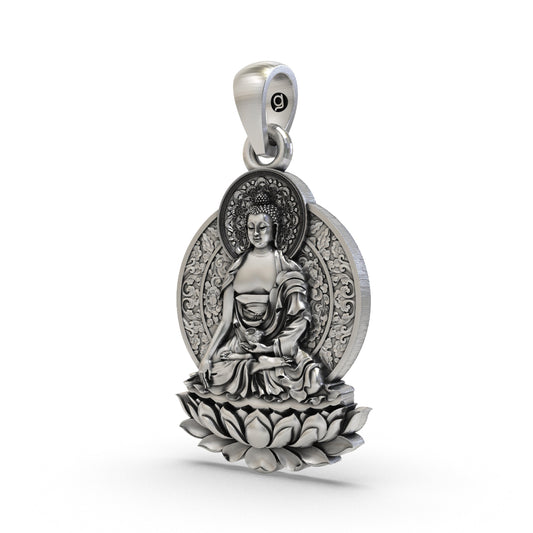 925 Silver Buddha Lotus Pendant | Spiritual Buddhist Jewelry for Men & Women