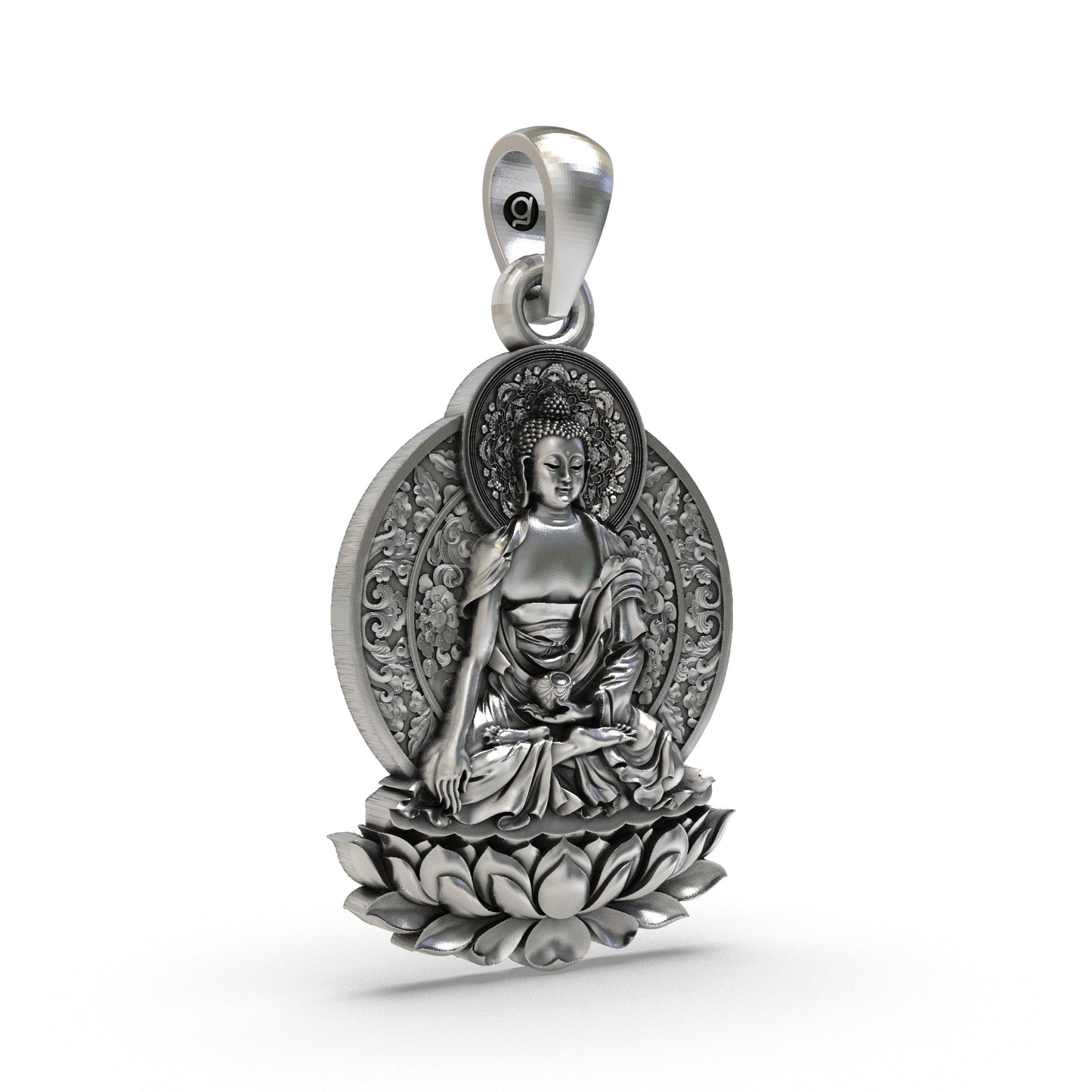 925 Silver Buddha Lotus Pendant | Spiritual Buddhist Jewelry for Men & Women