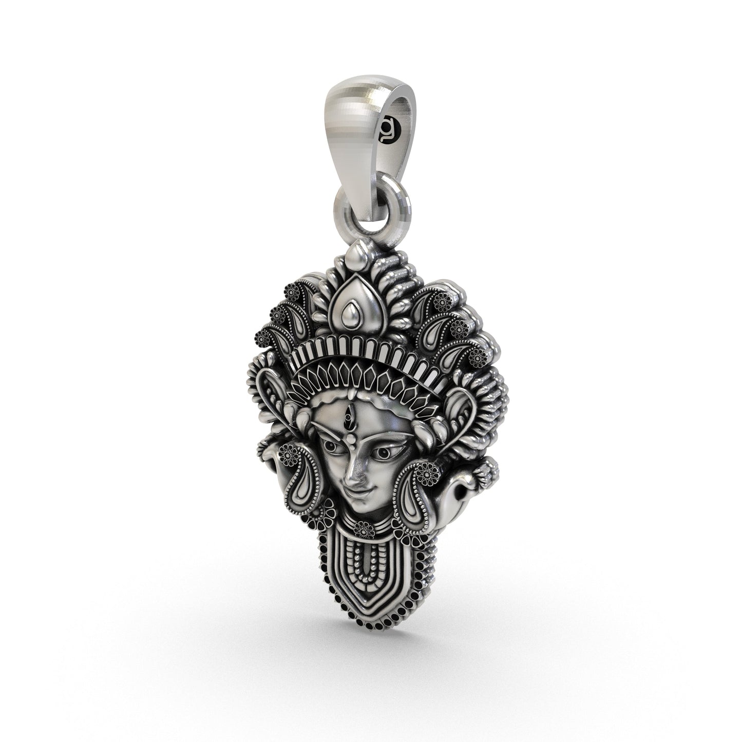 925 Silver Durga Maa Face Pendant | Divine Shakti Jewelry for Men & Women