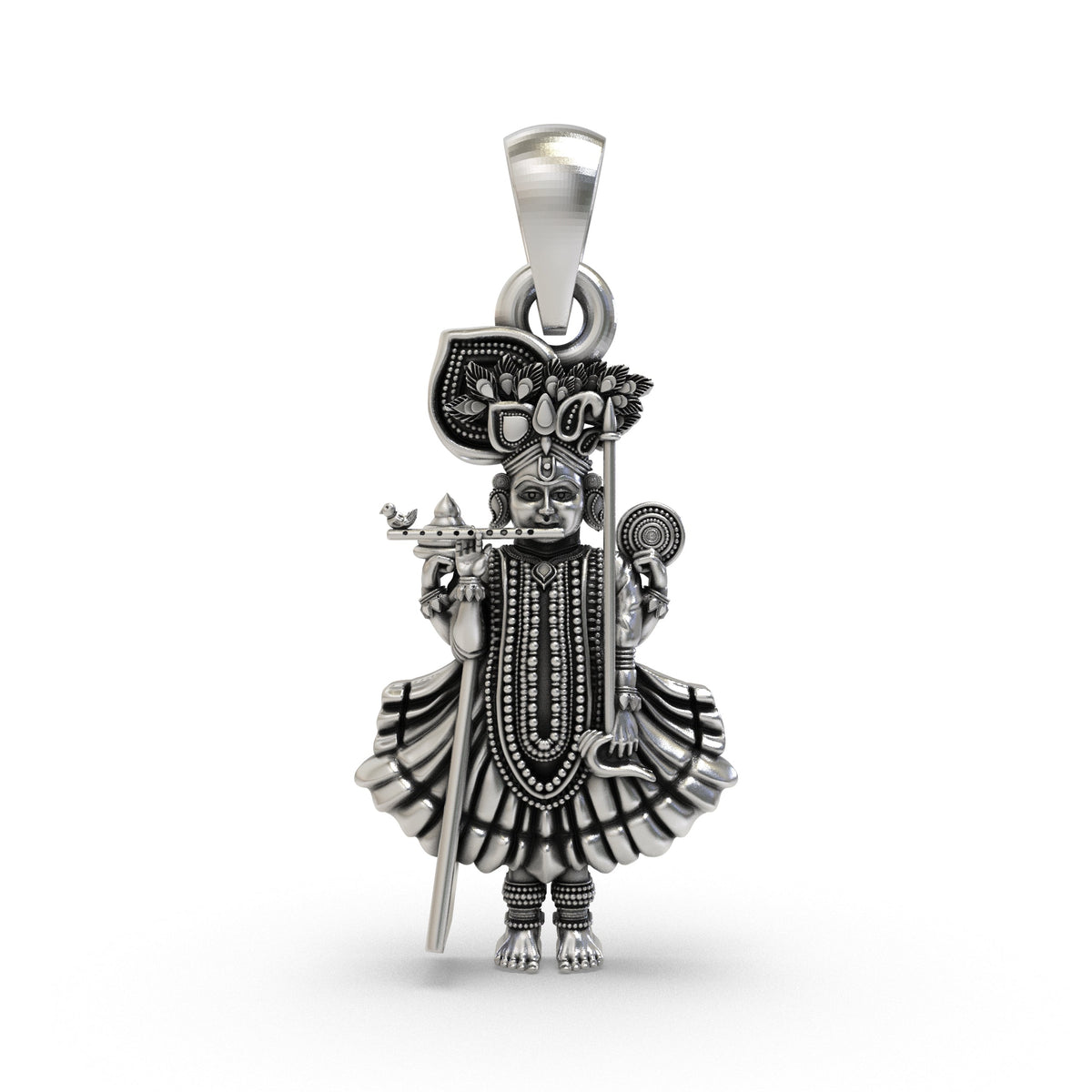 925 Silver Ranchhodraiji Maharaj Pendant – Dakor Krishna Jewelry | Handmade Spiritual Pendant for Devotees
