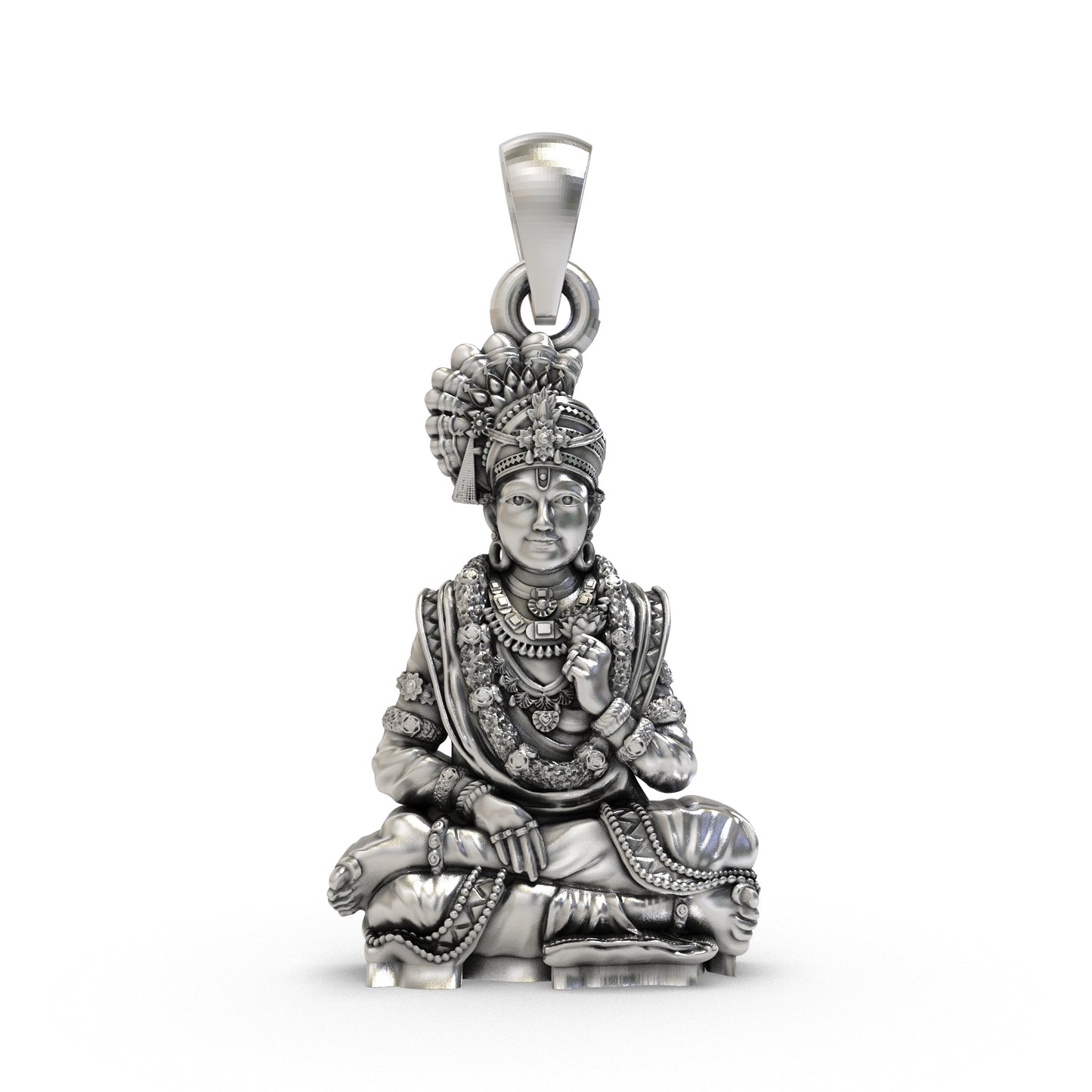 925 Silver Swaminarayan Pendant | Akshar Purushottam Spiritual Jewelry for Men & Women