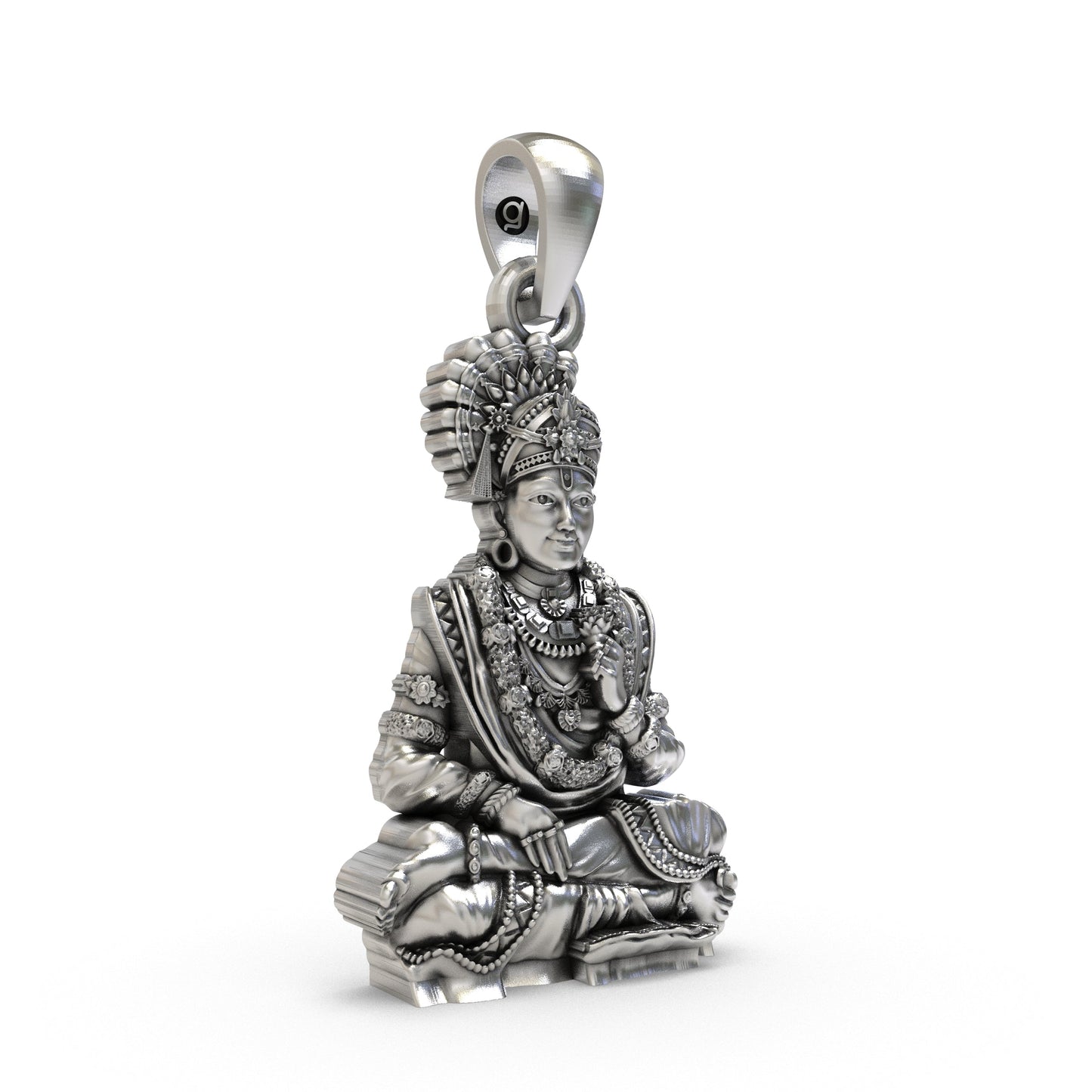 925 Silver Swaminarayan Pendant | Akshar Purushottam Spiritual Jewelry for Men & Women