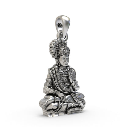 925 Silver Swaminarayan Pendant | Akshar Purushottam Spiritual Jewelry for Men & Women