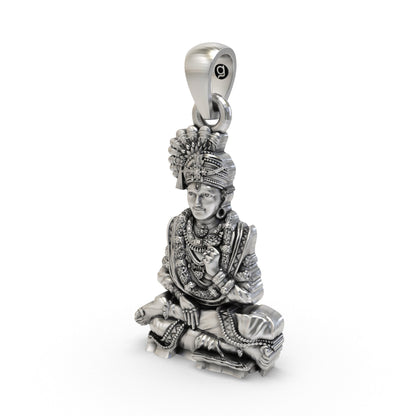 925 Silver Swaminarayan Pendant | Akshar Purushottam Spiritual Jewelry for Men & Women