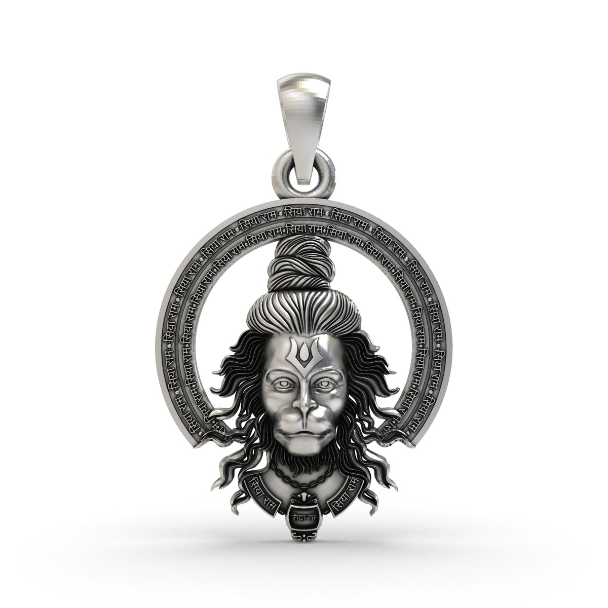 925 Silver Hanumanji Face Pendant | Bajrangbali Spiritual Jewelry for Men & Women