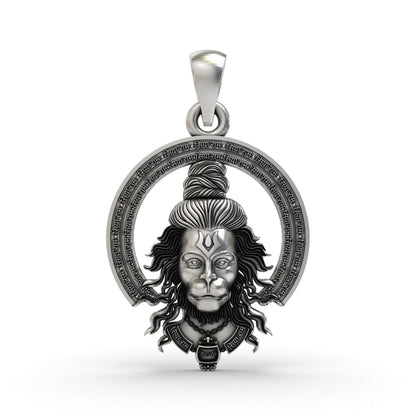925 Silver Hanumanji Face Pendant | Bajrangbali Spiritual Jewelry for Men & Women