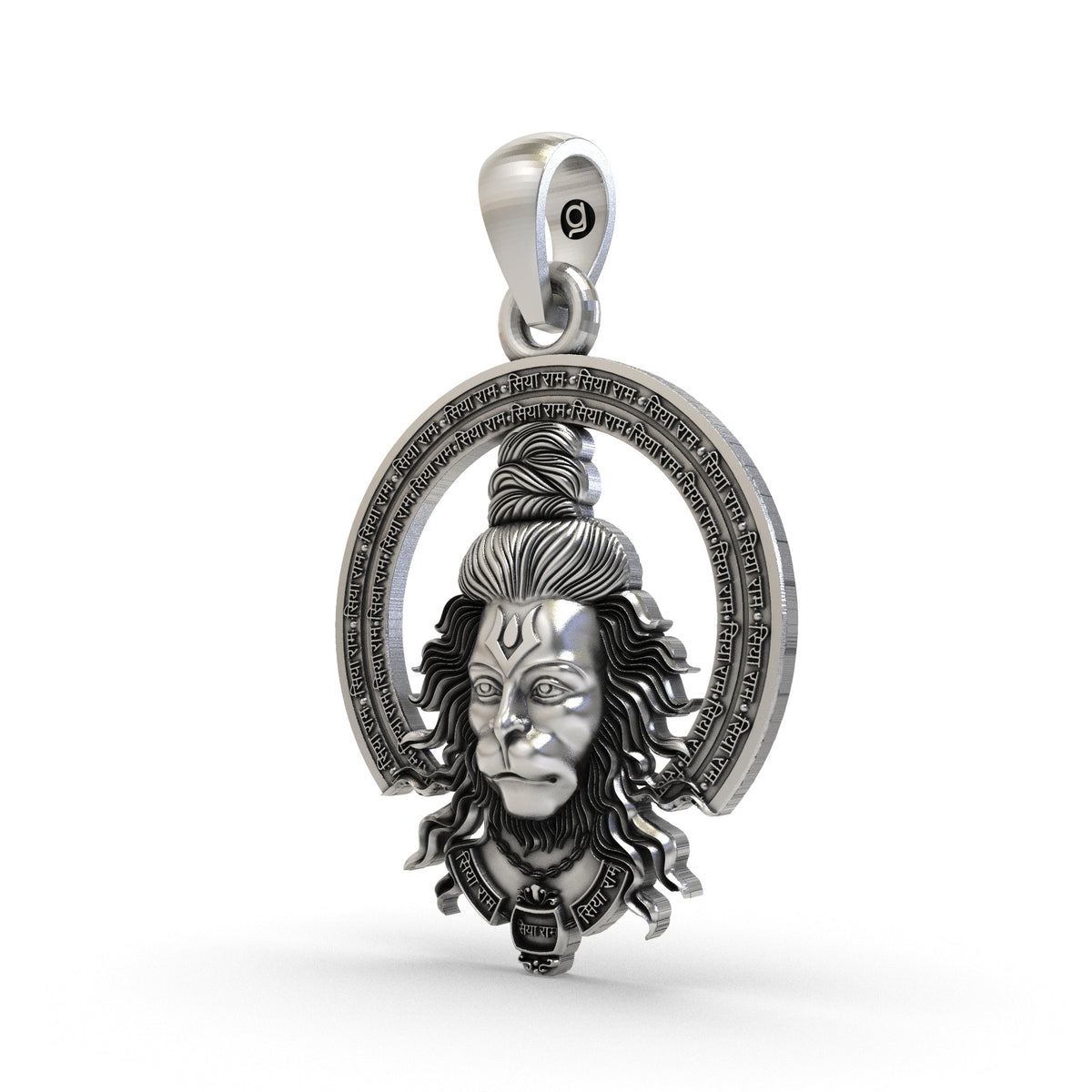 925 Silver Hanumanji Face Pendant | Bajrangbali Spiritual Jewelry for Men & Women