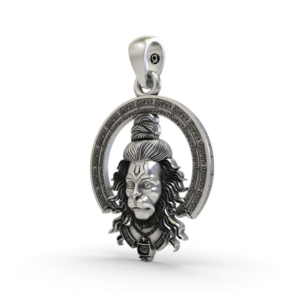 925 Silver Hanumanji Face Pendant | Bajrangbali Spiritual Jewelry for Men & Women