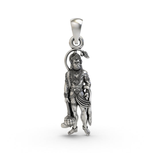 925 Silver Hanumanji Pendant | Bajrangbali Strength & Protection Jewelry for Men & Women