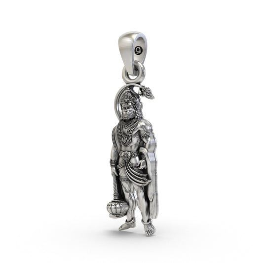 925 Silver Hanumanji Pendant | Bajrangbali Strength & Protection Jewelry for Men & Women