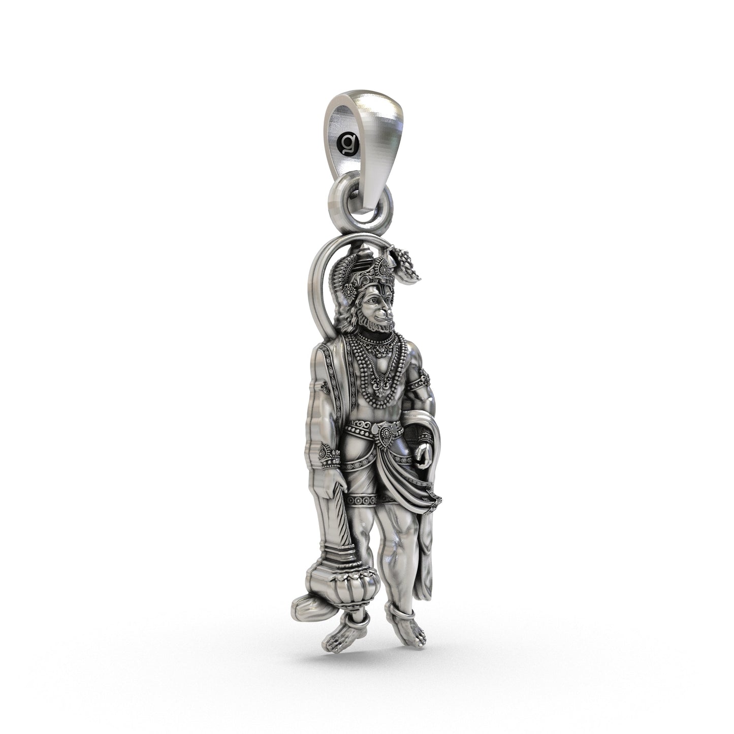 925 Silver Hanumanji Pendant | Bajrangbali Strength & Protection Jewelry for Men & Women