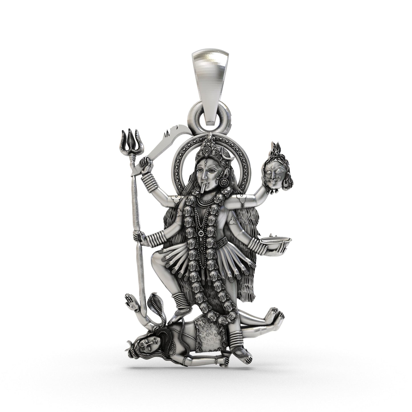 925 Silver Kali Maa Pendant | Goddess Kali Spiritual Jewelry for Protection & Power