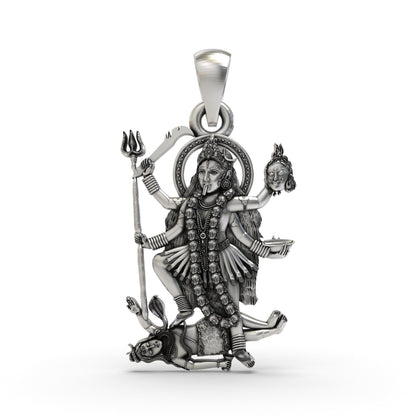 925 Silver Kali Maa Pendant | Goddess Kali Spiritual Jewelry for Protection & Power