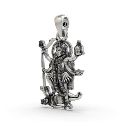 925 Silver Kali Maa Pendant | Goddess Kali Spiritual Jewelry for Protection & Power