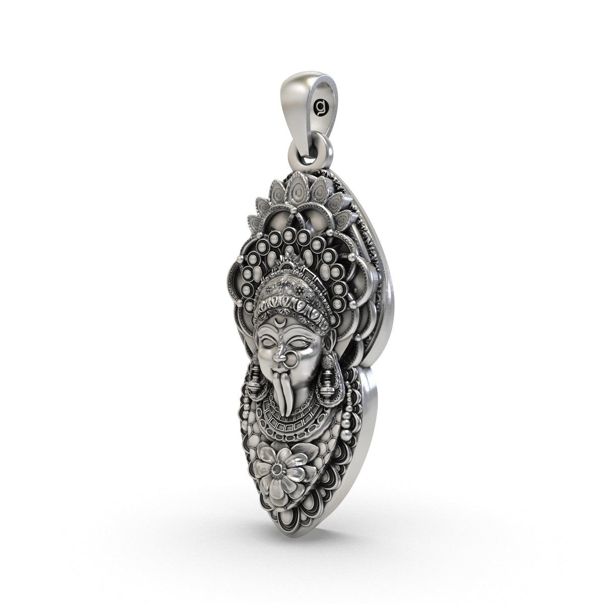 925 Silver Kali Maa Face Pendant | Goddess Kali Spiritual Jewelry for Protection & Power