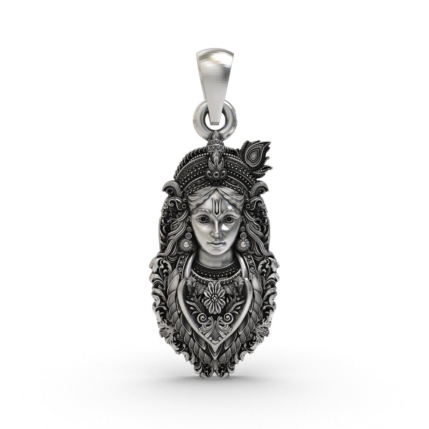 925 Silver Krishna Pendant | Shree Krishna Spiritual Jewelry for Men & Women