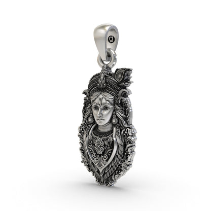 925 Silver Krishna Pendant | Shree Krishna Spiritual Jewelry for Men & Women
