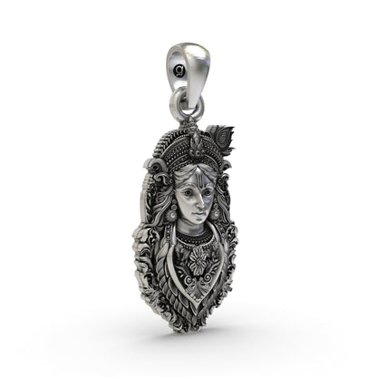 925 Silver Krishna Pendant | Shree Krishna Spiritual Jewelry for Men & Women