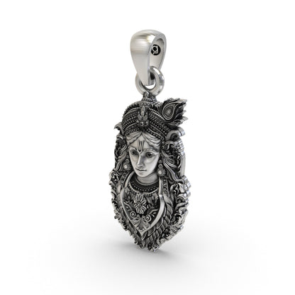 925 Silver Krishna Pendant | Shree Krishna Spiritual Jewelry for Men & Women