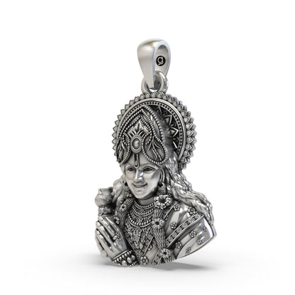 925 Silver Krishna Face Pendant | Shree Krishna Spiritual Jewelry for Men & Women
