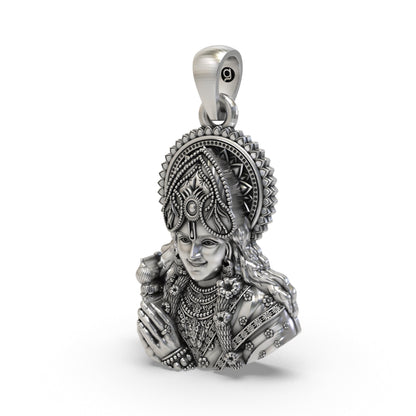 925 Silver Krishna Face Pendant | Shree Krishna Spiritual Jewelry for Men & Women
