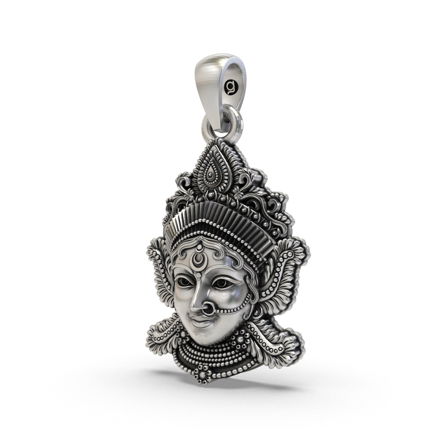 925 Silver Lakshmi Maa Face Pendant | Goddess Laxmi Spiritual Jewelry for Wealth & Prosperity