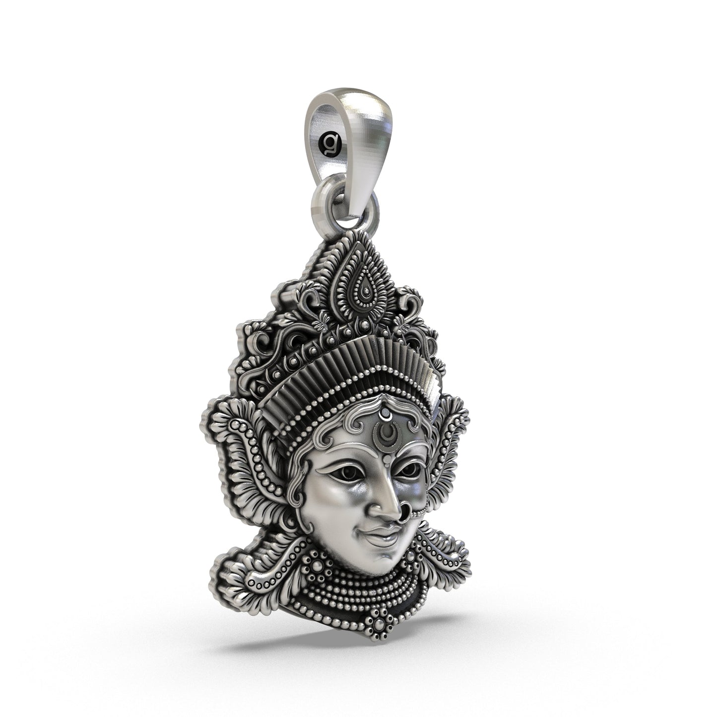 925 Silver Lakshmi Maa Face Pendant | Goddess Laxmi Spiritual Jewelry for Wealth & Prosperity