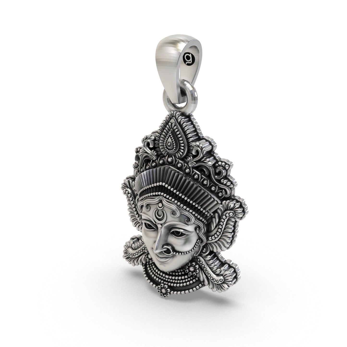 925 Silver Lakshmi Maa Face Pendant | Goddess Laxmi Spiritual Jewelry for Wealth & Prosperity