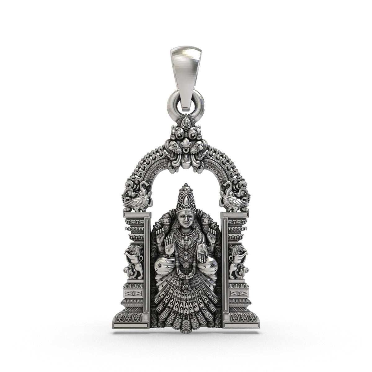 925 Silver Padmavathi Devi Pendant | Alamelu Manga Lakshmi Jewelry for Wealth & Prosperity