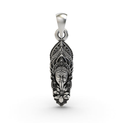 925 Silver Kali Maa Face Pendant | Goddess Kali Jewelry for Power & Protection
