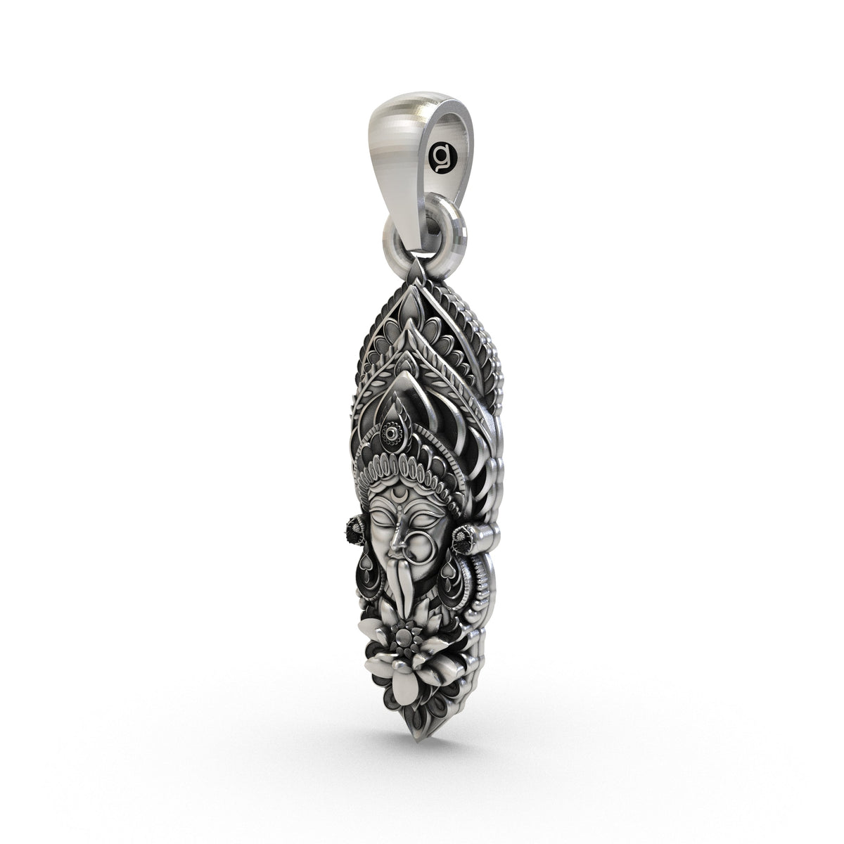 925 Silver Kali Maa Face Pendant | Goddess Kali Jewelry for Power & Protection
