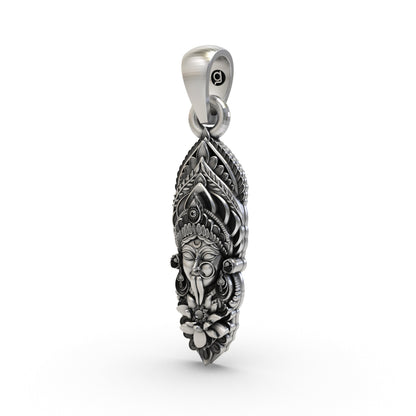 925 Silver Kali Maa Face Pendant | Goddess Kali Jewelry for Power & Protection